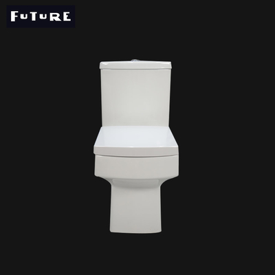مرحاض منخفض الضوضاء مربع قصير الإسقاط 460mm مرحاض مزدوج دافق