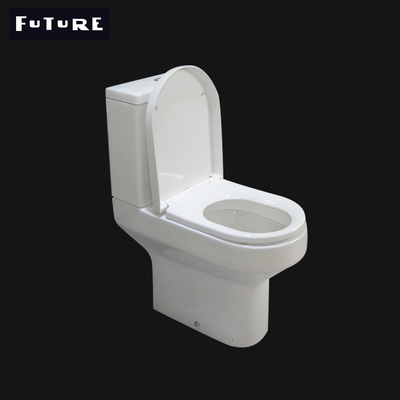 مرحاض P Trap قريب مقترن بارتفاع الراحة من قطعتين WC 610 * 357 * 400MM