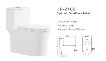نظام Siphonic المقاوم للبقع لإزالة الروائح الكريهة من المرحاض