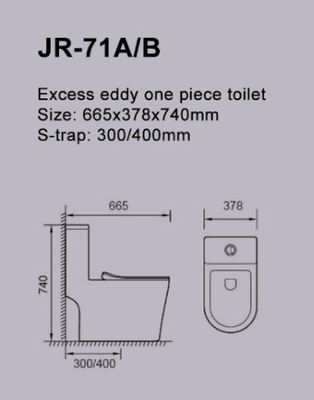 كومود Eddy Siphonic الزائد مع S Trap Superswirl Flush CE معتمد