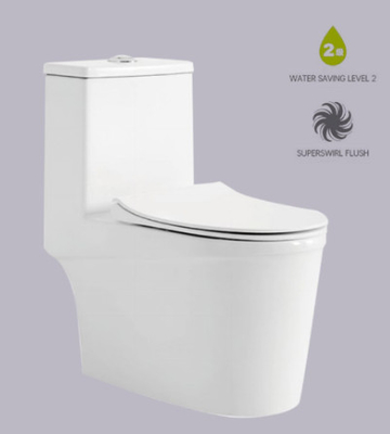كومود Eddy Siphonic الزائد مع S Trap Superswirl Flush CE معتمد